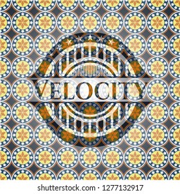 Velocity arabic emblem. Arabesque decoration.