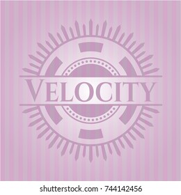 Velocity badge with pink background