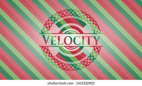Velocity christmas badge background. Vector Illustration. Detailed.