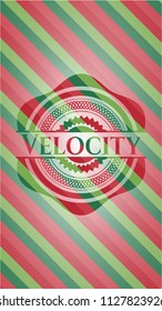 Velocity christmas colors emblem.