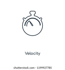 Velocity concept line icon. Linear Velocity concept outline symbol design. This simple element illustration can be used for web and mobile UI/UX.