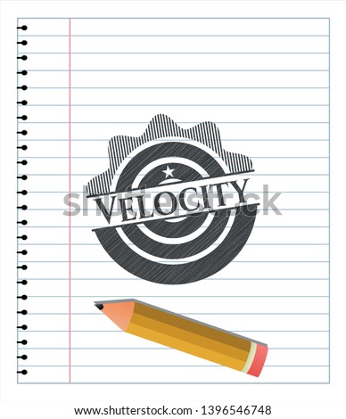 Velocity drawn in pencil. Vector Illustration. Detailed.