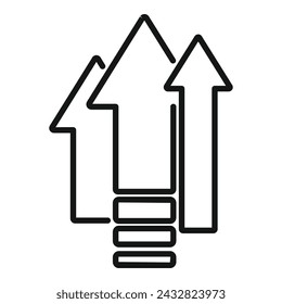 Velocity efficient icon outline vector. Plan work up. Speed device scale
