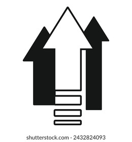 Velocity efficient icon simple vector. Plan work up. Speed device scale