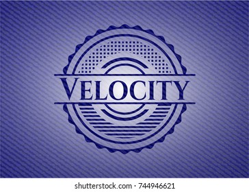 Velocity emblem with jean high quality background