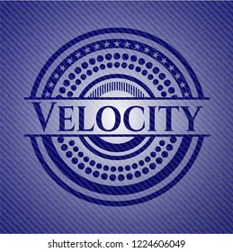 Velocity emblem with jean texture