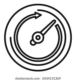 Velocity gauge icon outline vector. Speed fast meter. Pace panel