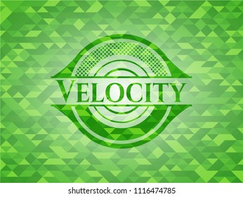 Velocity green mosaic emblem