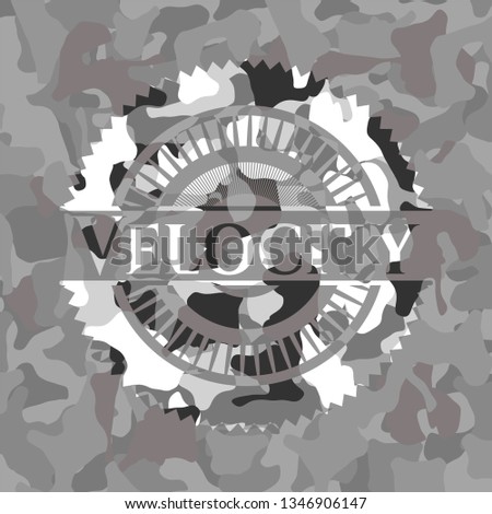 Velocity grey camouflage emblem