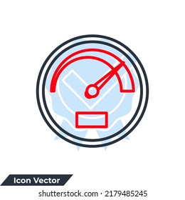velocity icon logo vector illustration. speedometer symbol template for graphic and web design collection