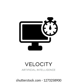 velocity icon vector on white background, velocity trendy filled icons from Artificial intelligence collection, velocity vector illustration