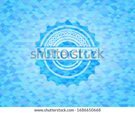 Velocity light blue mosaic emblem