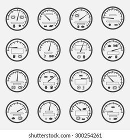 velocity meters symbols vector illustration