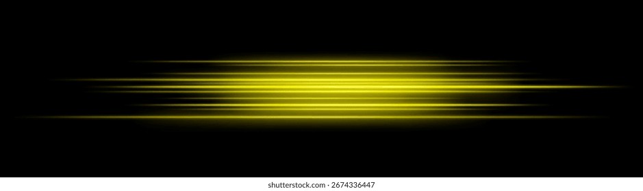 Velocidad. Múltiples rayas rápidas en capas en un centro compacto. La composición densa simula un movimiento rápido y un efecto de explosión con un fuerte resplandor.