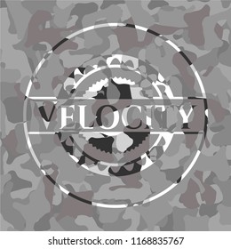 Velocity on grey camouflage pattern
