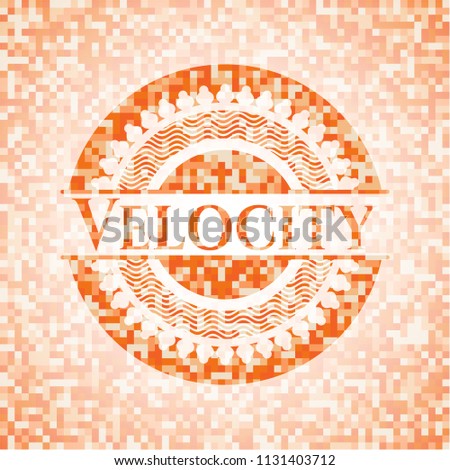 Velocity orange mosaic emblem