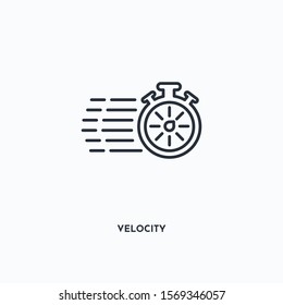 Velocity outline icon. Simple linear element illustration. Isolated line Velocity icon on white background. Thin stroke sign can be used for web, mobile and UI.