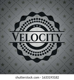 Velocity realistic dark emblem. Vector Illustration. Detailed.