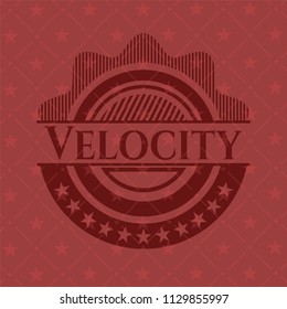 Velocity retro style red emblem