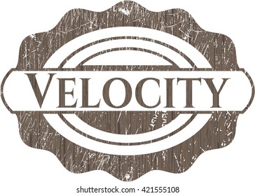 Velocity retro wooden emblem