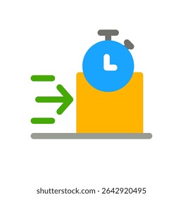 Geschwindigkeit einfache flache Icon-Abbildung