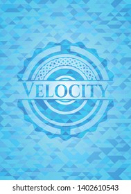 Velocity sky blue mosaic emblem