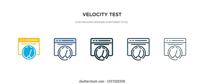 velocity test icon in different style vector illustration. two colored and black velocity test vector icons designed in filled, outline, line and stroke style can be used for web, mobile, ui