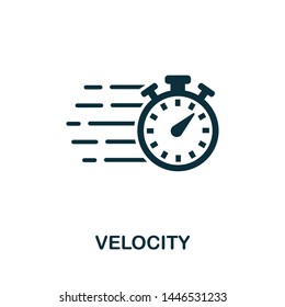 Velocity Vector Icon Illustration. Creative Sign From Agile Icons Collection. Filled Flat Velocity Icon For Computer And Mobile. Symbol, Logo Vector Graphics.