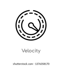 Vektorillustration der Geschwindigkeitslinie Symbol. Einfache Elementgrafik. Umrisssymbol aus dem Big Data-Konzept. Kann für Web und Mobile verwendet werden