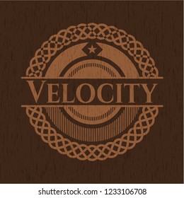 Velocity wood emblem. Retro