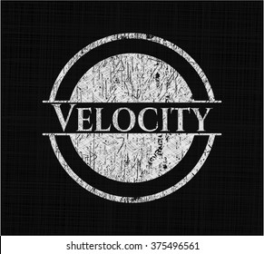 Velocity written with chalkboard texture