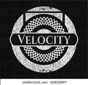 Velocity written on a blackboard
