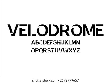 VELODROME font for logo and headline. Isolated vector typeset