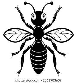 Velvet Ant insect flat vector illustration on white background