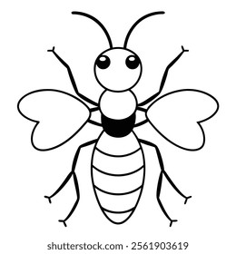 Velvet Ant insect flat vector illustration on white background