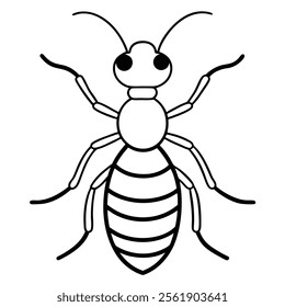 Velvet Ant insect flat vector illustration on white background