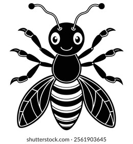 Velvet Ant insect flat vector illustration on white background