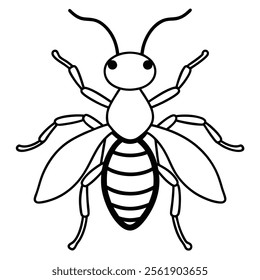 Velvet Ant insect flat vector illustration on white background