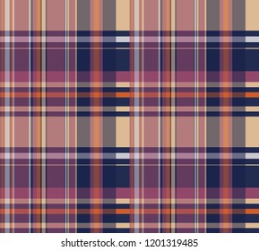  Velvet check seamless pattern. English, scottish, irish tartan. Vector illustration.