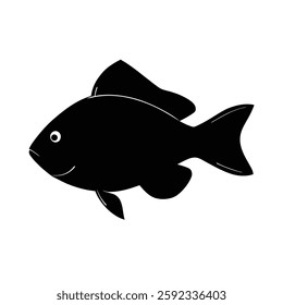 Velvet Damselfish Silhouette Vector Art and Black Velvet Damselfish Fish Illustration
