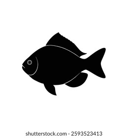 Velvet Damselfish Silhouette Vector Art and Black Velvet Damselfish Fish Illustration