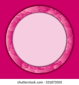 Velvet frame fuchsia color with white background for text. Vector banner