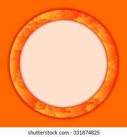 Velvet orange frame with white background for text. Vector banner