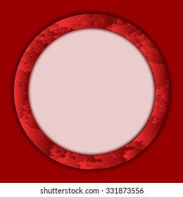 Velvet red frame with white background for text. Vector banner
