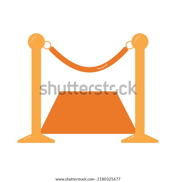 A\
velvet rope barrier. Colored flat vector\
illustration