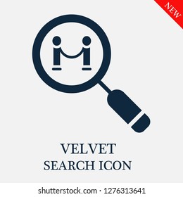 Velvet search icon. Editable Velvet search icon for web or mobile.