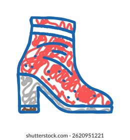 velvet shoe care doodle icon sketch vector. velvet shoe care sign. isolated symbol illustration