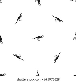 Velyciraptor pattern repeat seamless in black color for any design. Vector geometric illustration
