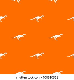 Velyciraptor pattern repeat seamless in orange color for any design. Vector geometric illustration