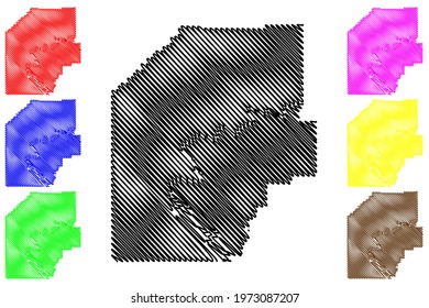 Venango County, Commonwealth of Pennsylvania (U.S. county, United States of America) map vector illustration, scribble sketch Venango map